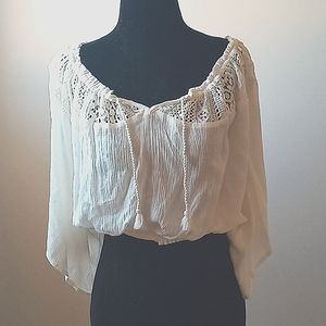 White Hollister crop top